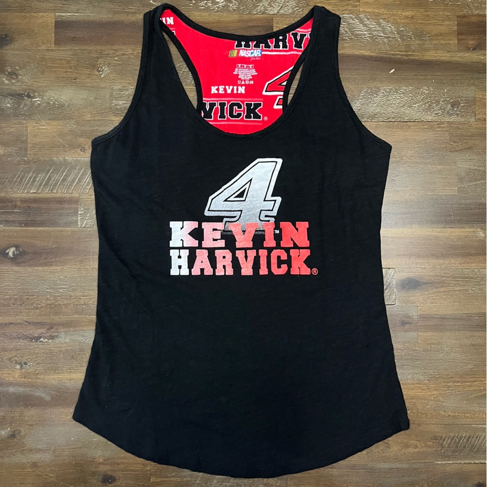 NASCAR for Her Kevin Harvick #4 black and red double sided racerback tank top